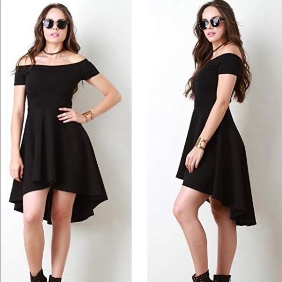 Off the Shoulder Short Sleeve Cocktail Dress - Picture 2 of 3